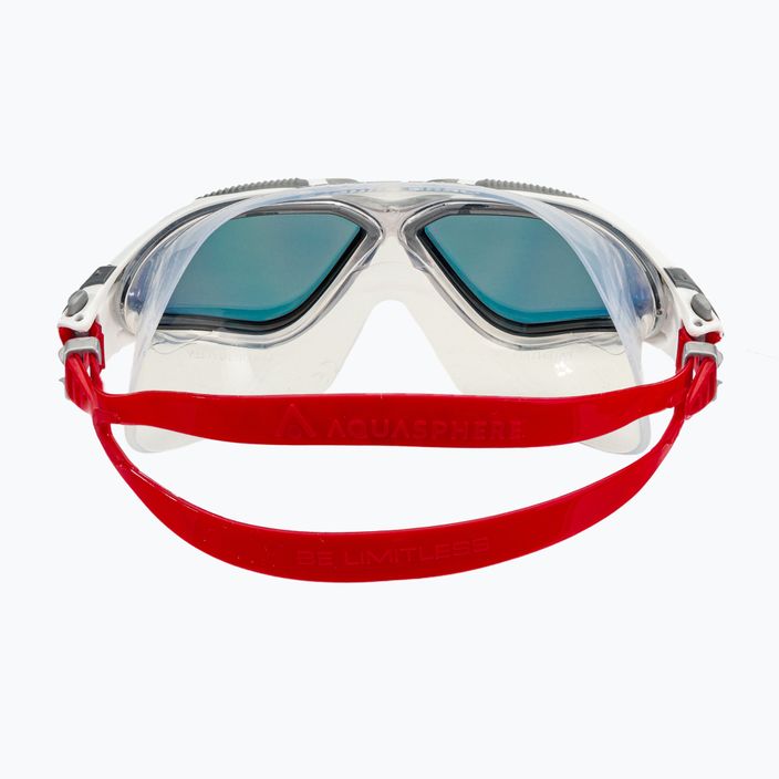 Aquasphere Vista λευκή/ασημί/κόκκινη μάσκα κολύμβησης τιτανίου MS5050915LMR 5