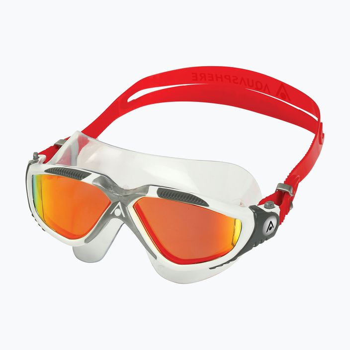 Aquasphere Vista λευκή/ασημί/κόκκινη μάσκα κολύμβησης τιτανίου MS5050915LMR 6