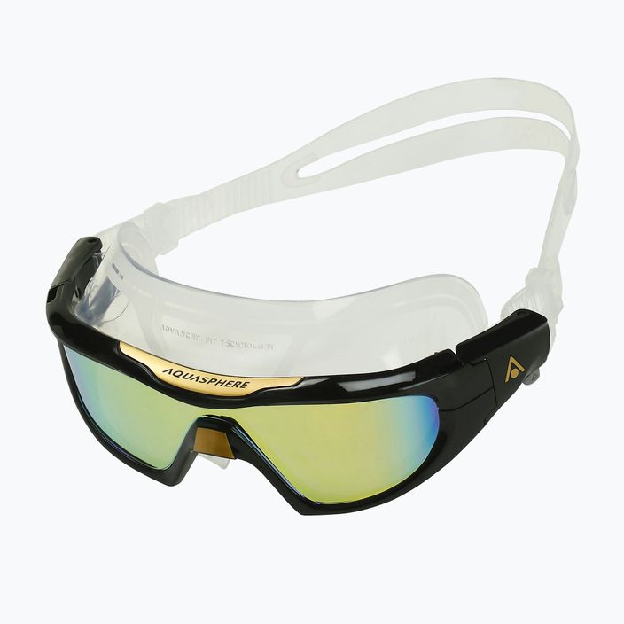 Aquasphere Vista Pro διάφανη/χρυσή μάσκα κολύμβησης τιτανίου/χρυσού καθρέφτη MS5040101LMG