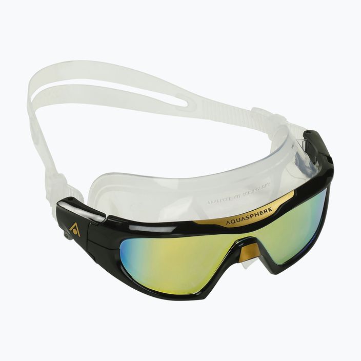 Aquasphere Vista Pro διάφανη/χρυσή μάσκα κολύμβησης τιτανίου/χρυσού καθρέφτη MS5040101LMG 3