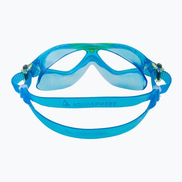 Aquasphere Vista τυρκουάζ/κίτρινη/διαφανής παιδική μάσκα κολύμβησης MS5084307LC 5