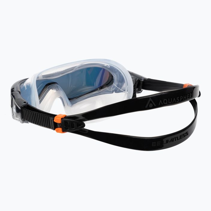 Aquasphere Vista Pro σκούρο γκρι/μαύρο/πορτοκαλί καθρέφτη τιτανίου μάσκα κολύμβησης MS5041201LMO 4