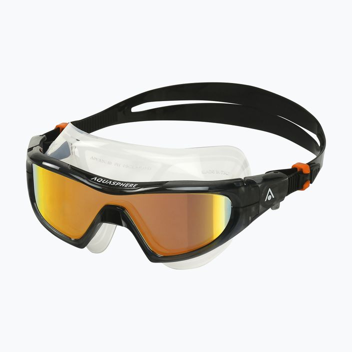 Aquasphere Vista Pro σκούρο γκρι/μαύρο/πορτοκαλί καθρέφτη τιτανίου μάσκα κολύμβησης MS5041201LMO 6