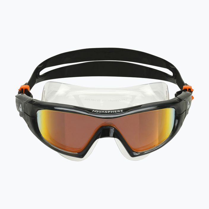 Aquasphere Vista Pro σκούρο γκρι/μαύρο/πορτοκαλί καθρέφτη τιτανίου μάσκα κολύμβησης MS5041201LMO 7