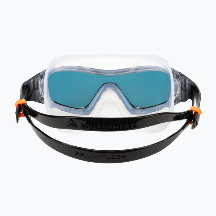 Aquasphere Vista Pro σκούρο γκρι/μαύρο/πορτοκαλί καθρέφτη τιτανίου μάσκα κολύμβησης MS5591201LMO 5