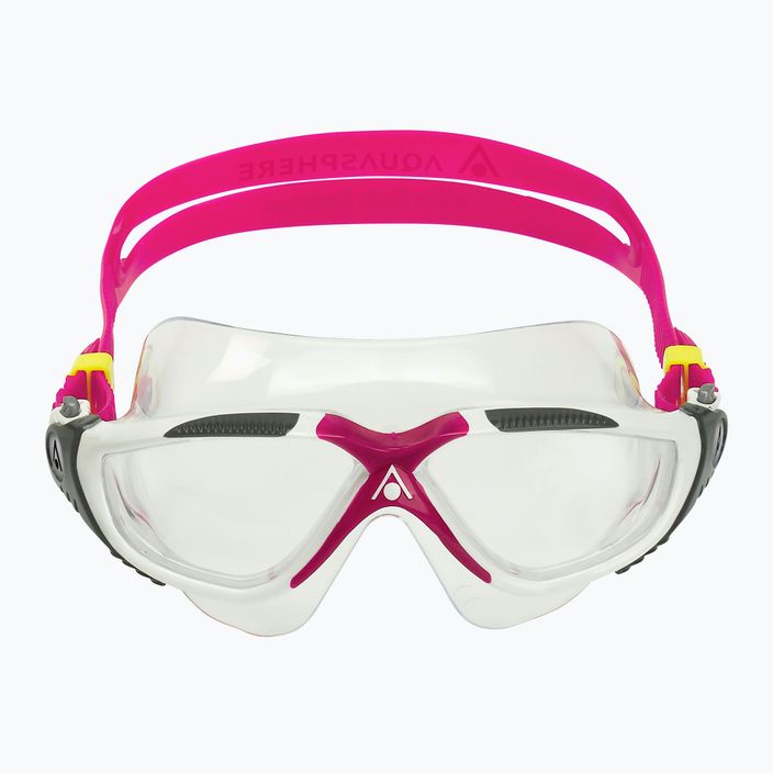 Aquasphere Vista λευκή/βατόμουρο/φακοί διάφανη μάσκα κολύμβησης 3