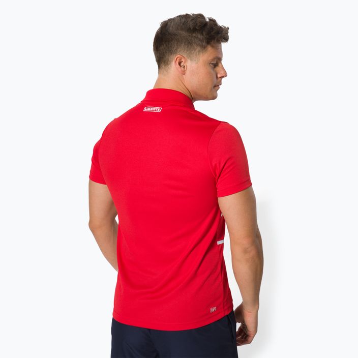 Lacoste ανδρικό μπλουζάκι πόλο τένις κόκκινο DH0866 4