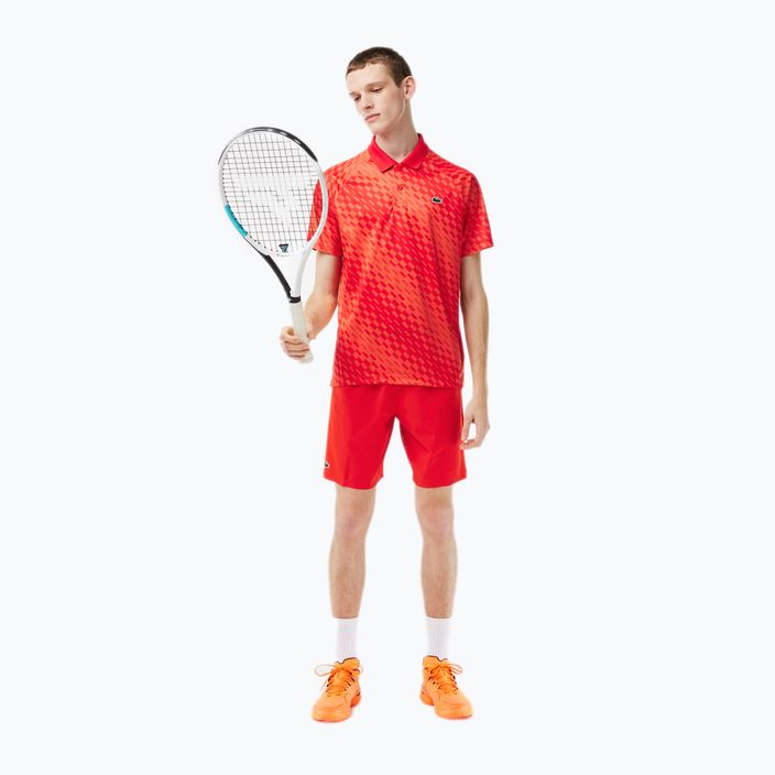 Lacoste ανδρικό μπλουζάκι πόλο τένις κόκκινο DH5174 4