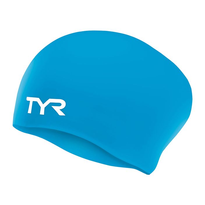 Παιδικό σκουφάκι κολύμβησης TYR Long Hair Wrinkle Free Silicone blue 2