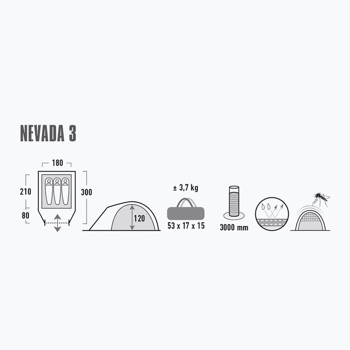 High Peak Nevada γκρι 10203 σκηνή κάμπινγκ 3 ατόμων 10