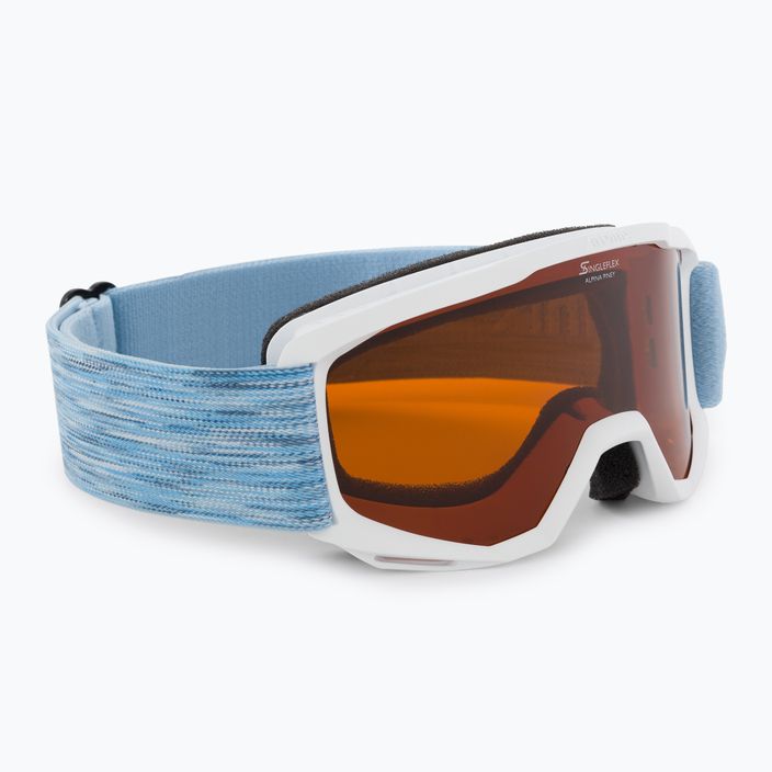 Παιδικά γυαλιά σκι Alpina Piney white/skyblue matt/orange