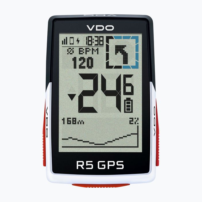 VDO R5 GPS Top Mount-Set μετρητής ποδηλάτων μαύρο και λευκό 64051