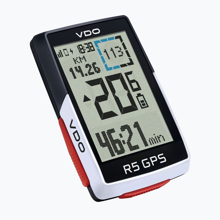 VDO R5 GPS Πλήρες σετ αισθητήρων ποδηλάτων με μετρητή ποδηλάτων μαύρο και άσπρο 64052 2