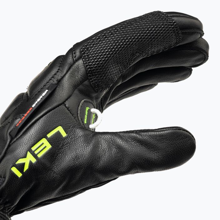 Ανδρικά γάντια σκι LEKI WCR Venom Speed 3D μαύρο πάγο/λεμόνι 4