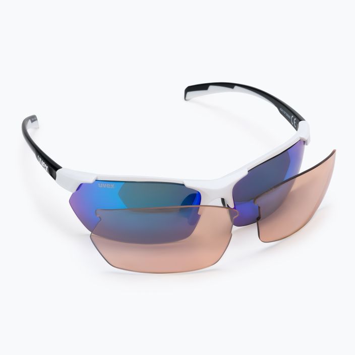 UVEX Sportstyle 114 γυαλιά ηλίου λευκό μαύρο ματ/καθρέφτης μπλε/καθρέφτης πορτοκαλί/καθαρό S5309398216 6