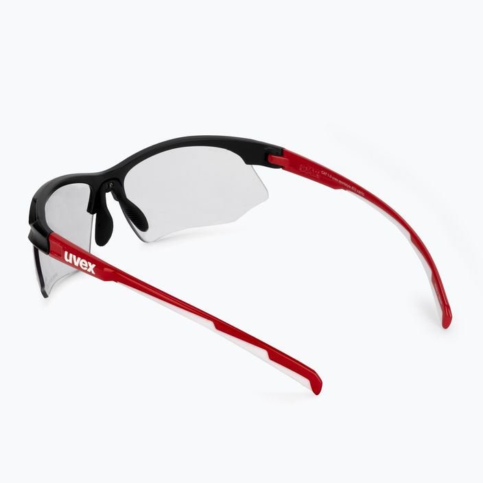 UVEX Sportstyle 802 V μαύρο κόκκινο λευκό/μεταβλητό καπνό γυαλιά ποδηλασίας 53/0/872/2301 2