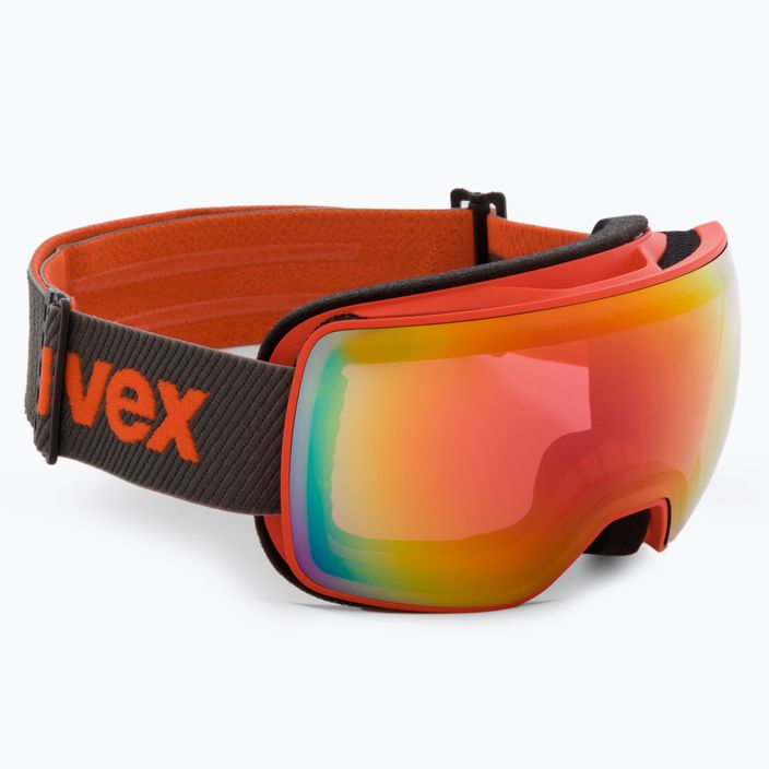 Γυαλιά σκι UVEX Compact FM πορτοκαλί ματ/καθρέφτης ουράνιο τόξο ροζ 55/0/130/30