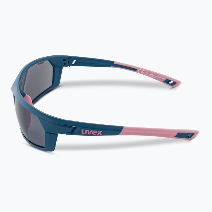 UVEX Sportstyle 225 μπλε ματ γυαλιά ηλίου ροζ/ασημί 4