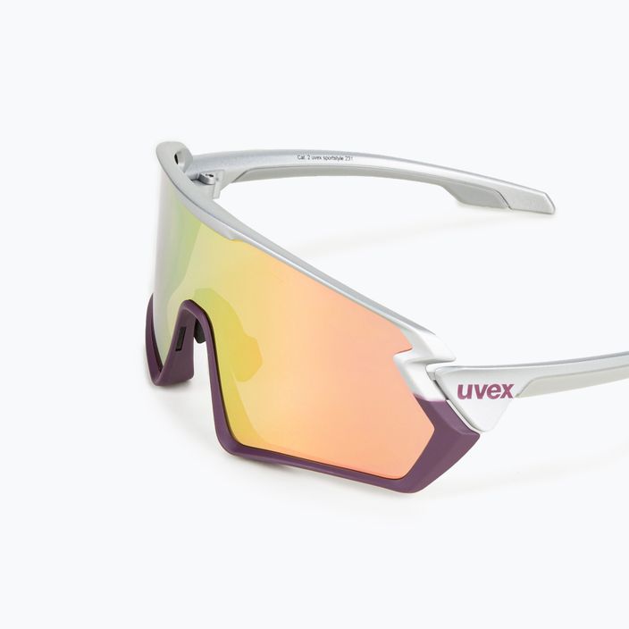 UVEX Sportstyle 231 ασημί δαμάσκηνο ματ/κόκκινος καθρέφτης γυαλιά ποδηλασίας S5320655316 5