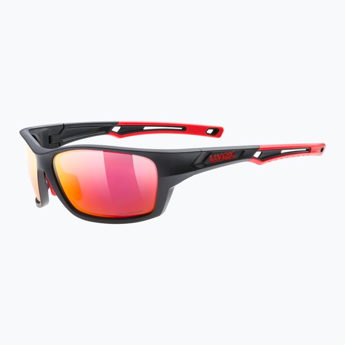 UVEX Sportstyle 232 P μαύρο ματ κόκκινο/πολλαπλάσιο καθρέφτη κόκκινο ποδηλατικά γυαλιά S5330022330 5
