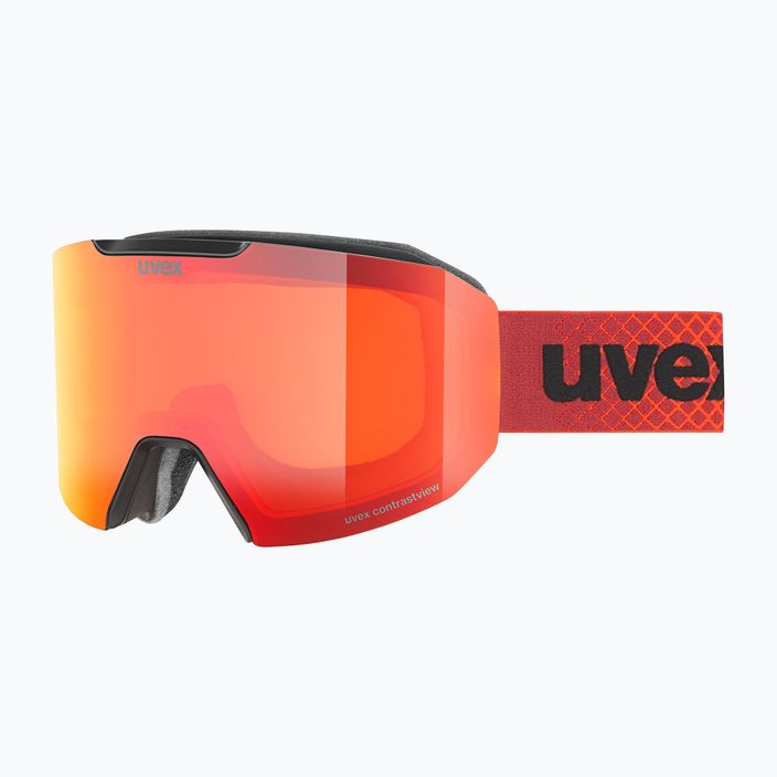 UVEX Evidnt Attract CV S2 γυαλιά σκι μαύρο ματ/κόκκινος καθρέφτης/κοντρέ πορτοκαλί/καθαρό