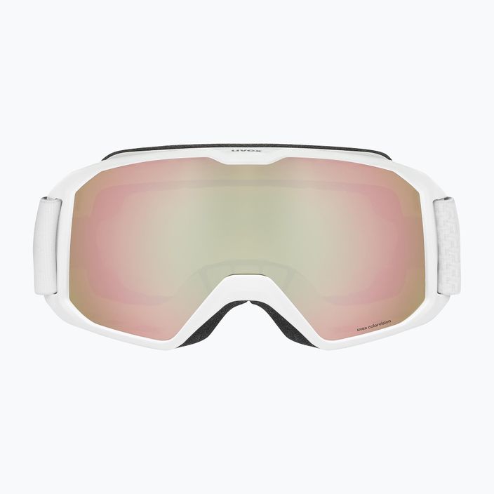 UVEX Xcitd CV S2 γυαλιά σκι λευκά ματ / ροζ φρίκη / πράσινο colororvision 2