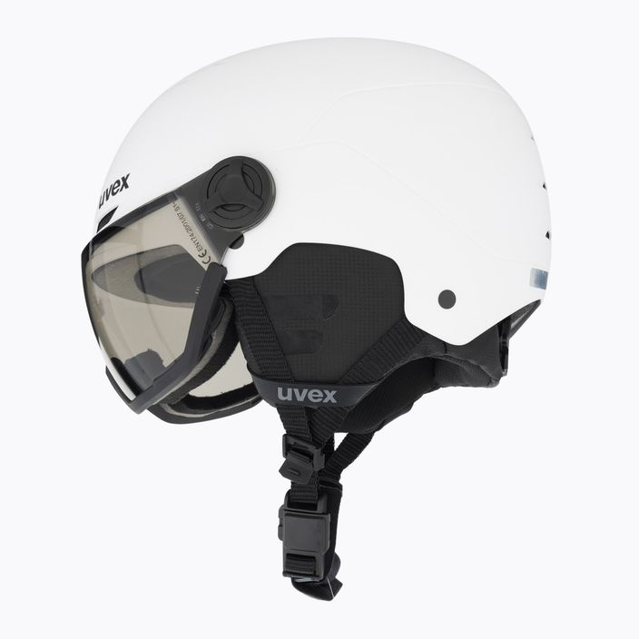 Κράνος σκι UVEX Wanted Visor Pro V λευκό ματ/καπνός βαριομάτας 5