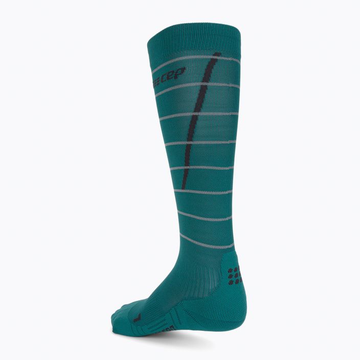 CEP Reflective γυναικείες κάλτσες συμπίεσης για τρέξιμο πράσινες WP40GZ 2