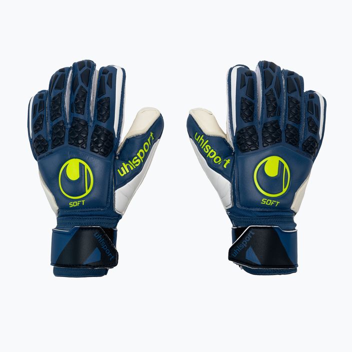 Παιδικά γάντια τερματοφύλακα uhlsport Hyperact Soft Flex Frame μπλε και λευκό 101123801