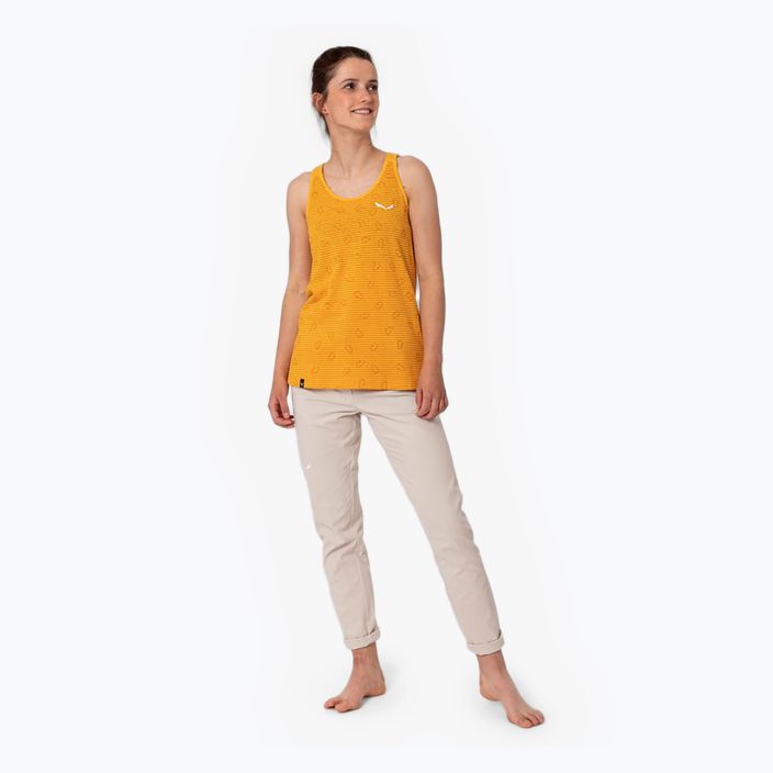 Salewa γυναικείο μπλουζάκι αναρρίχησης Lavaredo Hemp Graphic Tank κίτρινο 00-0000028535