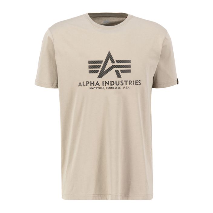 Alpha Industries ανδρικό μπλουζάκι Basic T Carbon vintage sand t-shirt 2