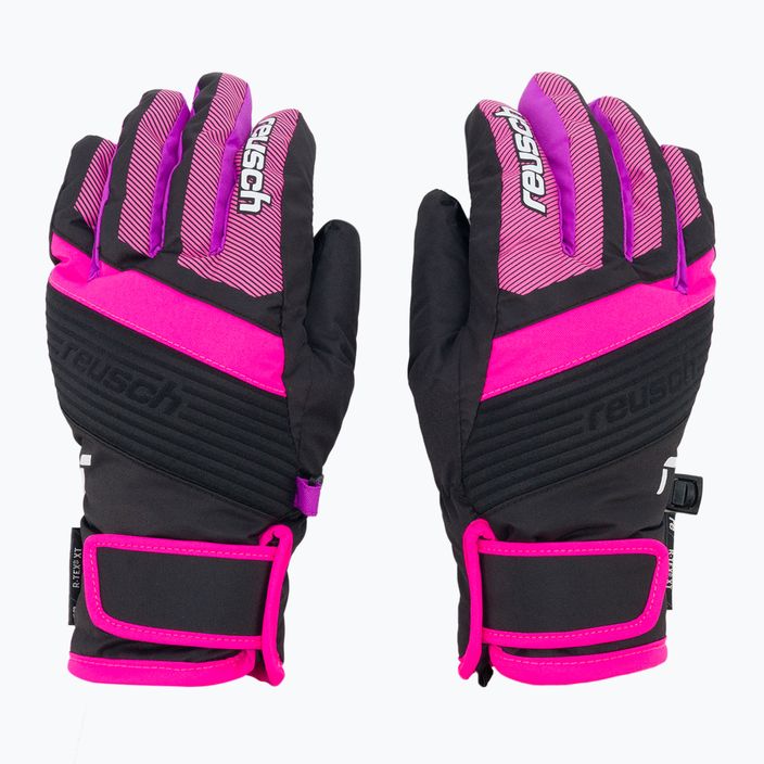 Reusch Duke R-Tex XT παιδικά γάντια σκι μαύρο-ροζ 3