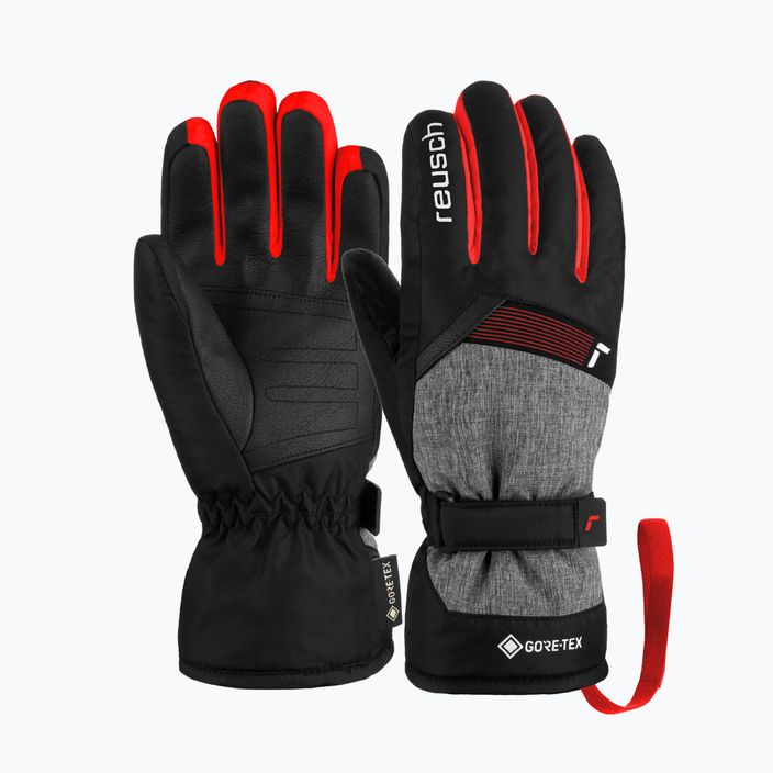 Reusch Flash Gore-Tex παιδικό γάντι σκι μαύρο/μαύρο μελανζέ/κόκκινο φωτιά