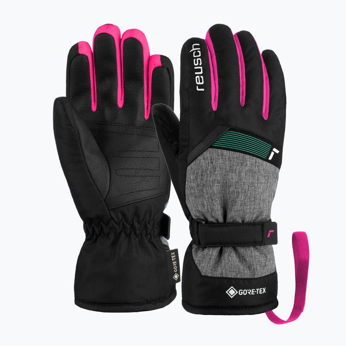 Reusch Flash Gore-Tex παιδικά γάντια σκι μαύρο/μαύρο μελανζέ/ροζ glo 6