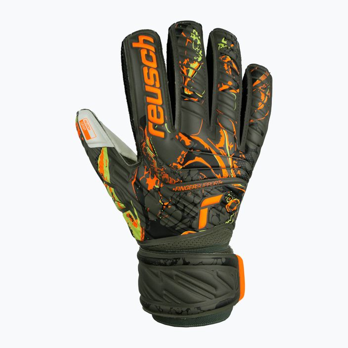 Γάντια τερματοφύλακα Reusch Attrakt Grip Finger Support πράσινο-πορτοκαλί 5370010-5556 5