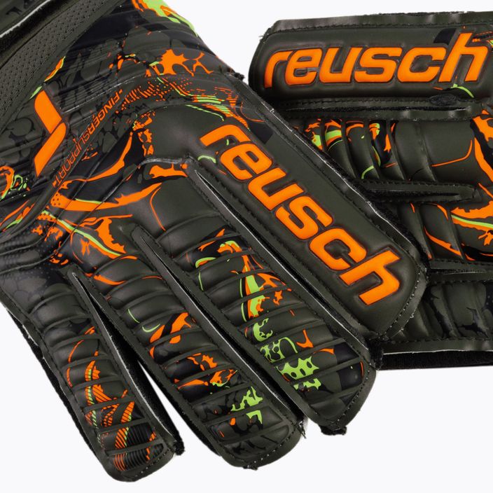 Γάντια τερματοφύλακα Reusch Attrakt Grip Finger Support πράσινο-πορτοκαλί 5370010-5556 4