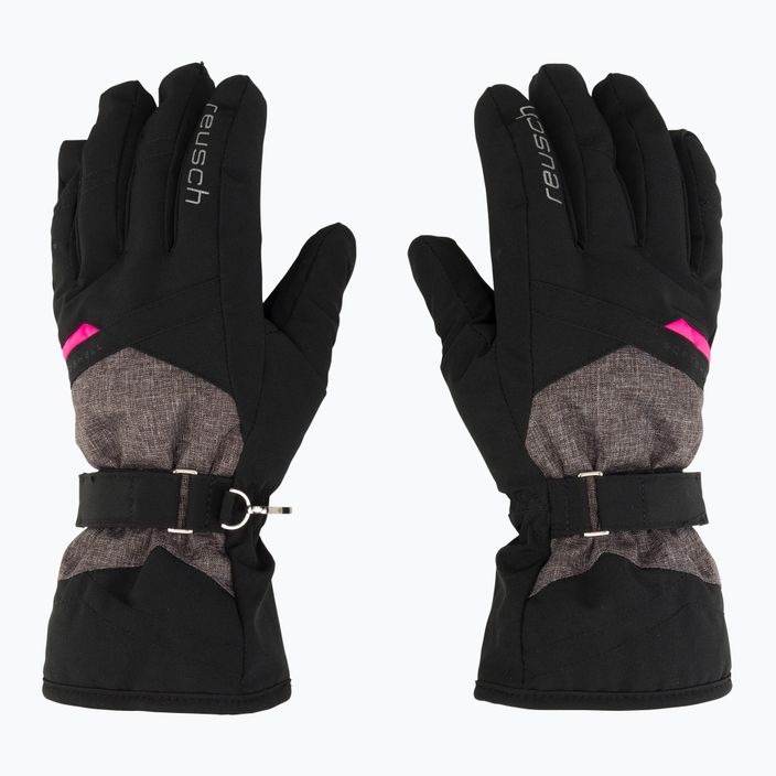 Γυναικείο γάντι σκι Reusch Helena R-Tex Xt μαύρο/μαύρο μελανζέ/ροζ glo 3