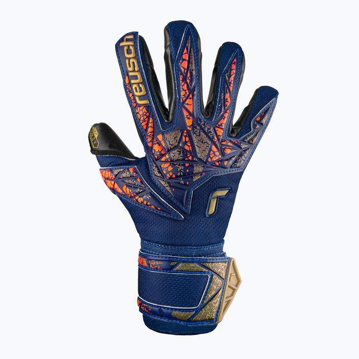 Παιδικά γάντια τερματοφύλακα Reusch Attrakt Gold X Junior premium μπλε/χρυσό/μαύρο 2