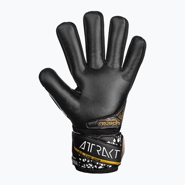 Reusch Attrakt Silver NC Finger Support γάντι τερματοφύλακα μαύρο/χρυσό/λευκό/μαύρο 3