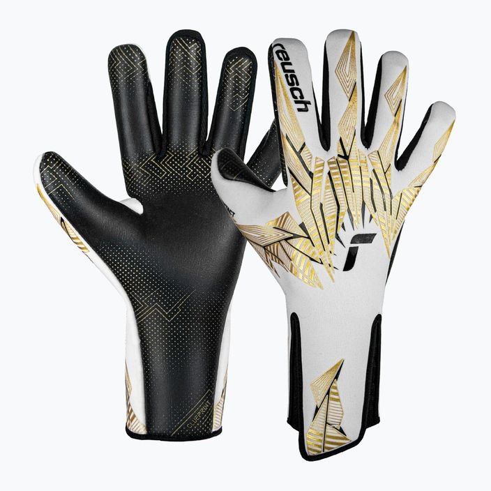 Reusch Pure Contact Gold X GluePrint Strapless γάντια τερματοφύλακα λευκά/χρυσά/μαύρα