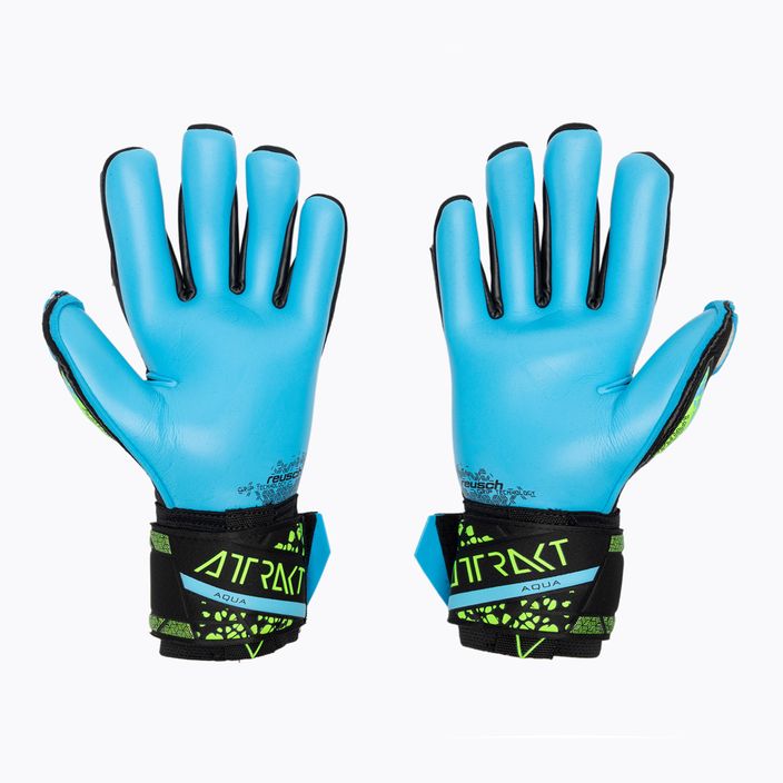Γάντια τερματοφύλακα Reusch Attrakt Aqua μαύρο/fluo lime/aqua 2