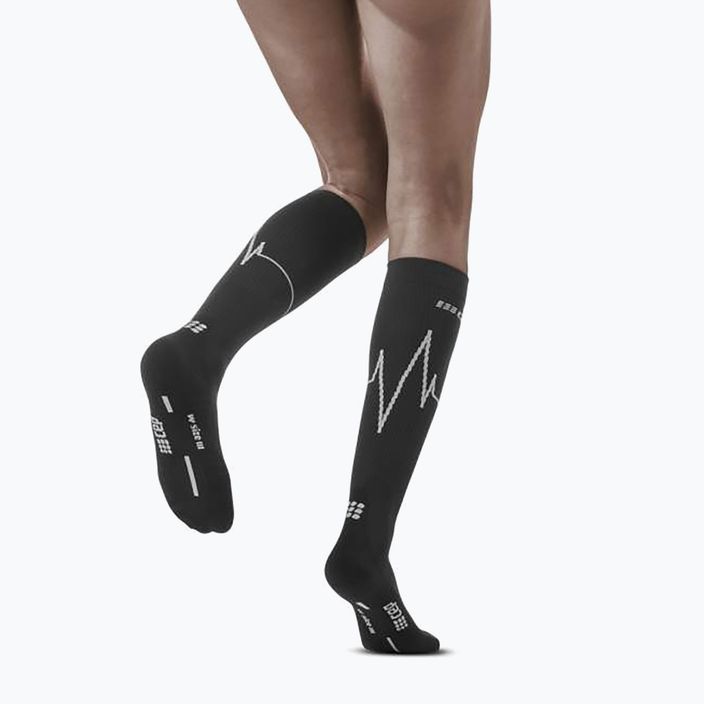CEP Heartbeat γυναικείες κάλτσες συμπίεσης για τρέξιμο μαύρες WP20KC3 5