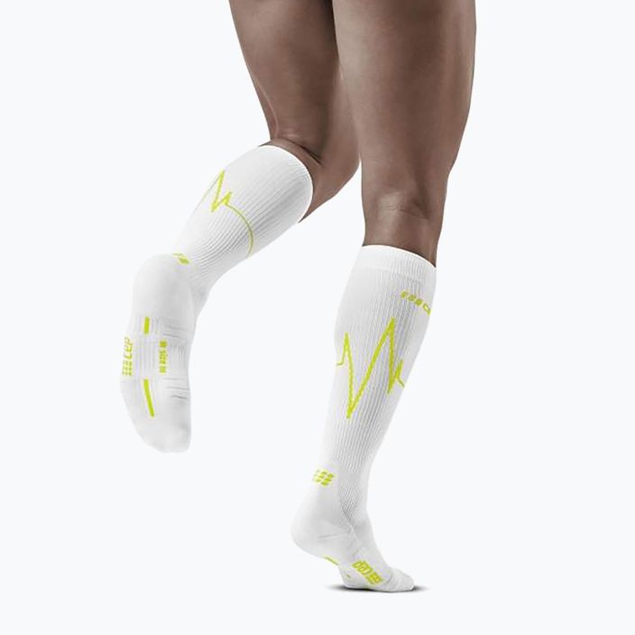 CEP Heartbeat ανδρικές κάλτσες συμπίεσης για τρέξιμο λευκές WP30PC2 5