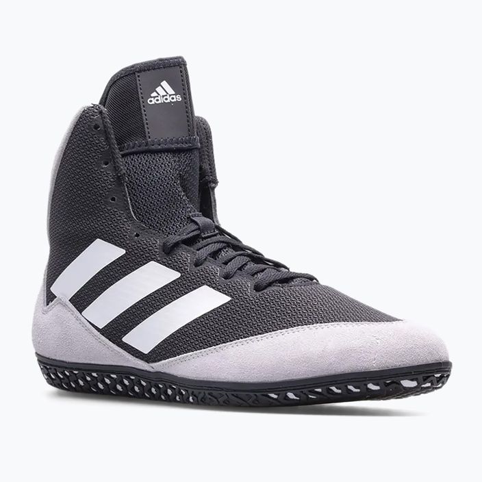 adidas Mat Wizard 5 παπούτσια πυγμαχίας μαύρο και άσπρο FZ5381 11
