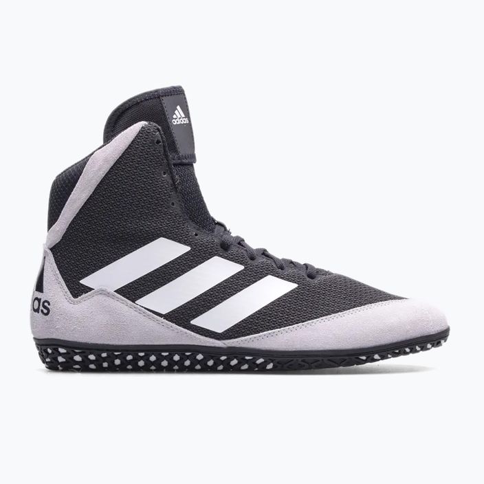 adidas Mat Wizard 5 παπούτσια πυγμαχίας μαύρο και άσπρο FZ5381 12