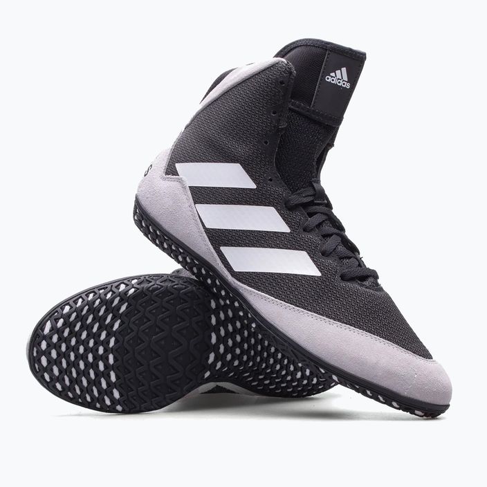 adidas Mat Wizard 5 παπούτσια πυγμαχίας μαύρο και άσπρο FZ5381 16