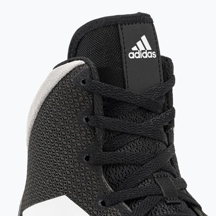 adidas Mat Wizard 5 παπούτσια πυγμαχίας μαύρο και άσπρο FZ5381 8