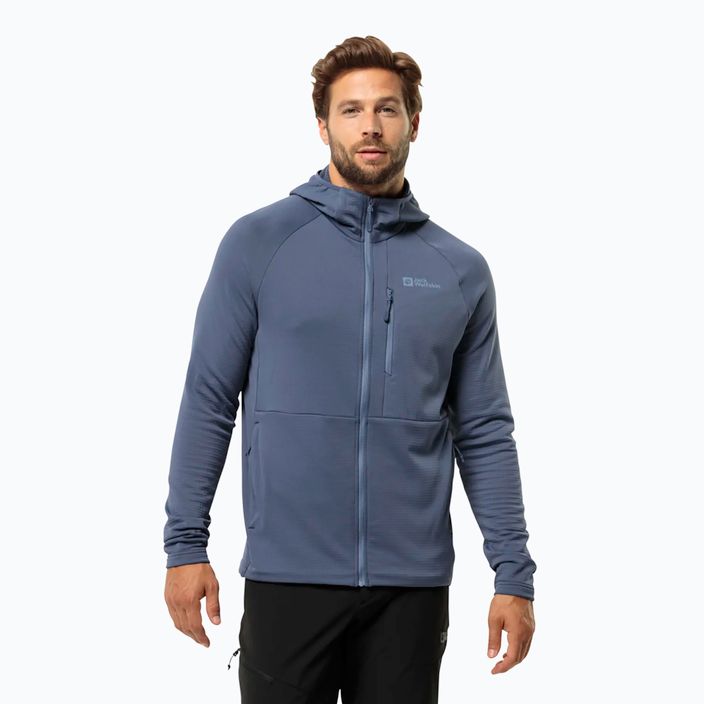 Ανδρικό Jack Wolfskin Kolbenberg Hooded Fz evening sky fleece φούτερ με κουκούλα