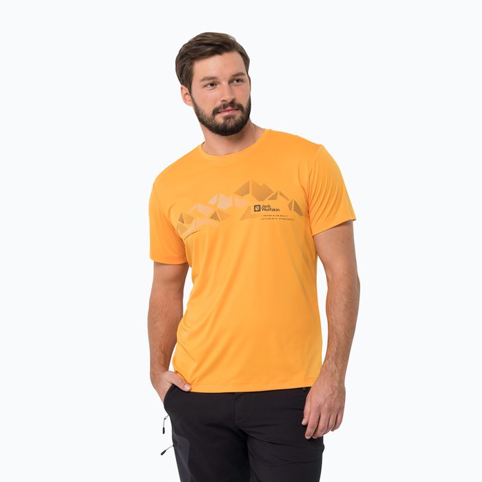 Jack Wolfskin Peak Graphic ανδρικό trekking t-shirt πορτοκαλί 1807183