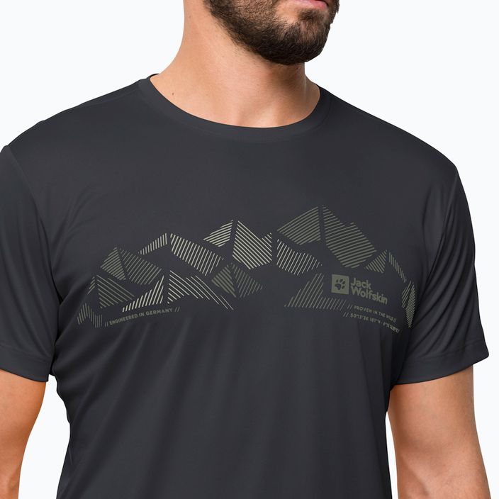 Jack Wolfskin Peak Graphic ανδρικό trekking t-shirt μαύρο 1807183 3
